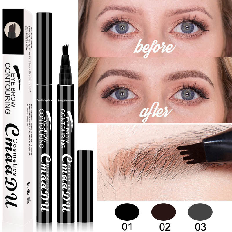 Four-Point Eyebrow Pencil for Natural Hair Strokes