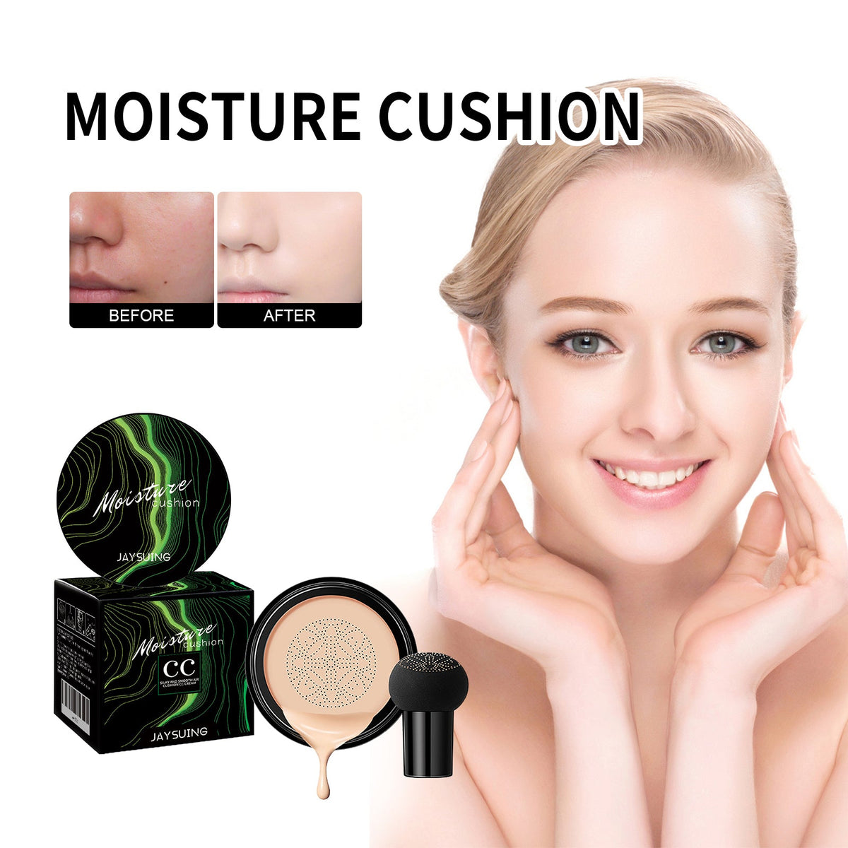 Mushroom Head Cushion Foundation for Pore-Blurring Glow