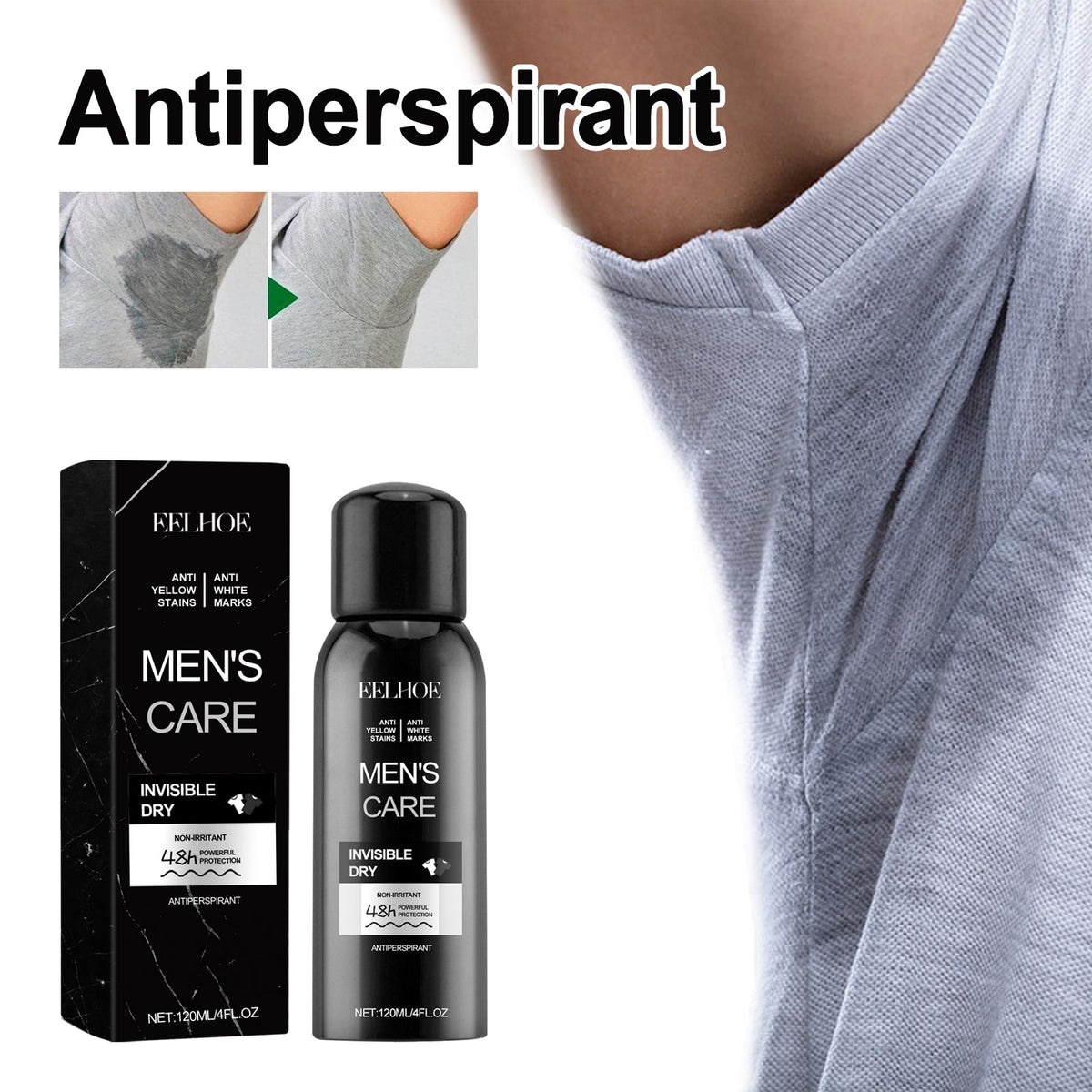Men's Antiperspirant Spray - 48H Stain-Free Protection