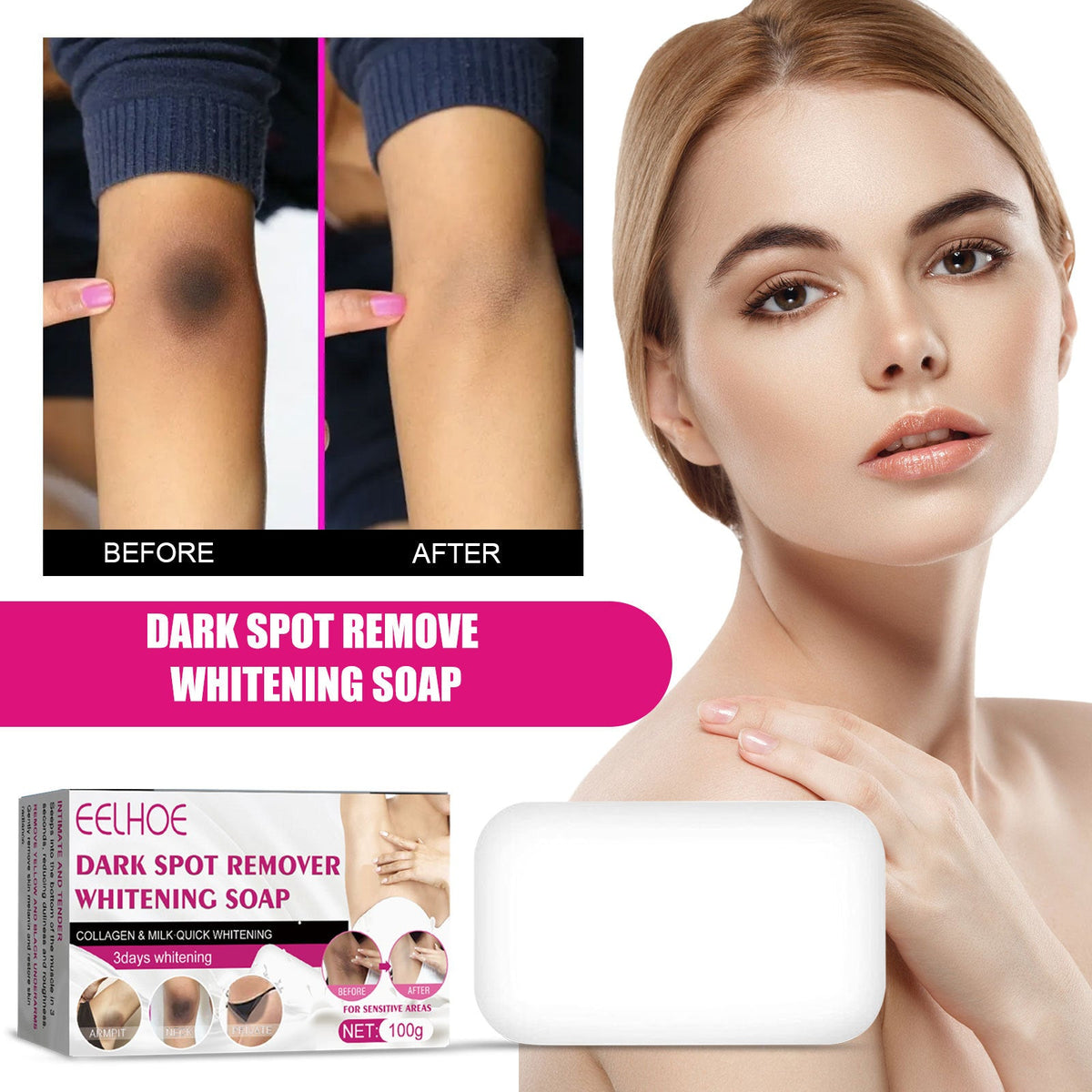 Dark Spot Remover Whitening Soap - Visible Brightening in 3