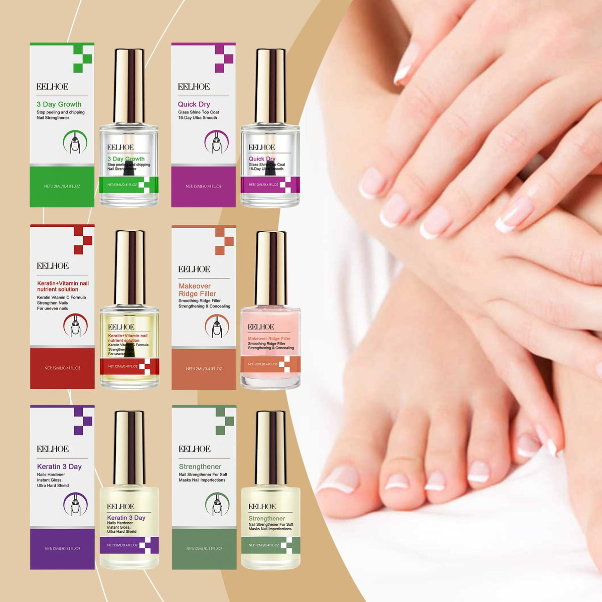 EELHOE Nail Repair Oil Set for Weak Peeling Nails