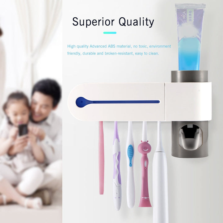 UV Toothbrush Sterilizer & Dispenser — Kills 99.9% Bacteria