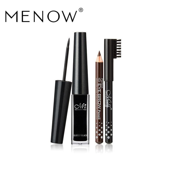 Waterproof Liquid Eyeliner & Brow Pencil Makeup Set