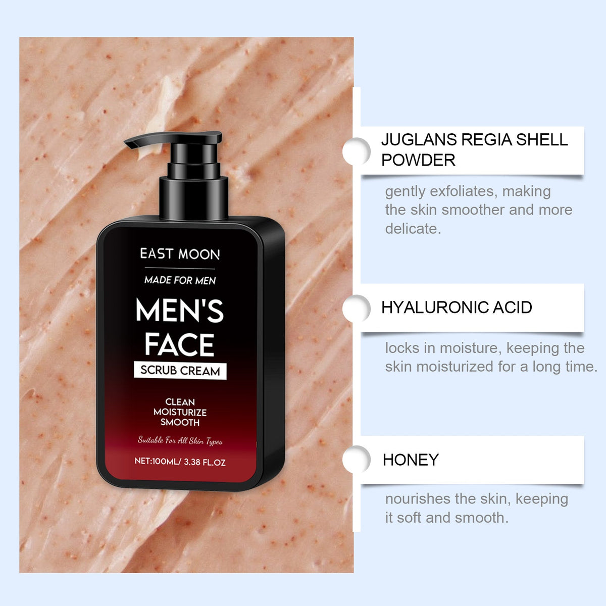 Men's Facial Scrub for Oil Control & Smooth Skin