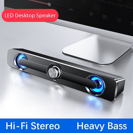 USB Powered Speaker Bar — Hi‑Fi Stereo Sound with Deep Bass