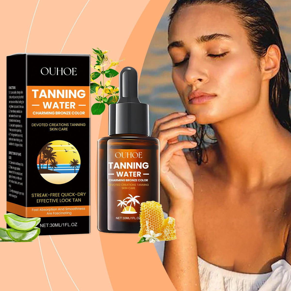 Self-Tanning Essence Drops for Streak-Free Natural Glow