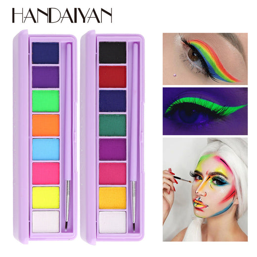 Water-Soluble Face & Body Paint Palette for UV Looks