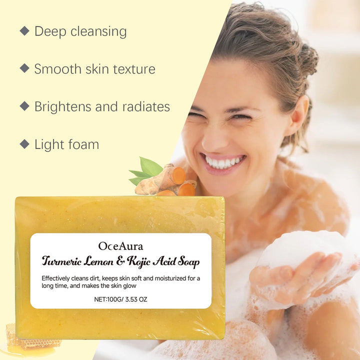 Turmeric Kojic Acid Soap - Brightens Dull, Uneven Skin