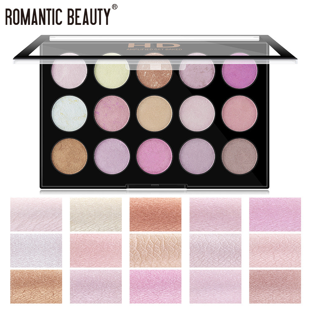 15-Color Highlighter Palette for Face, Eyes & Body