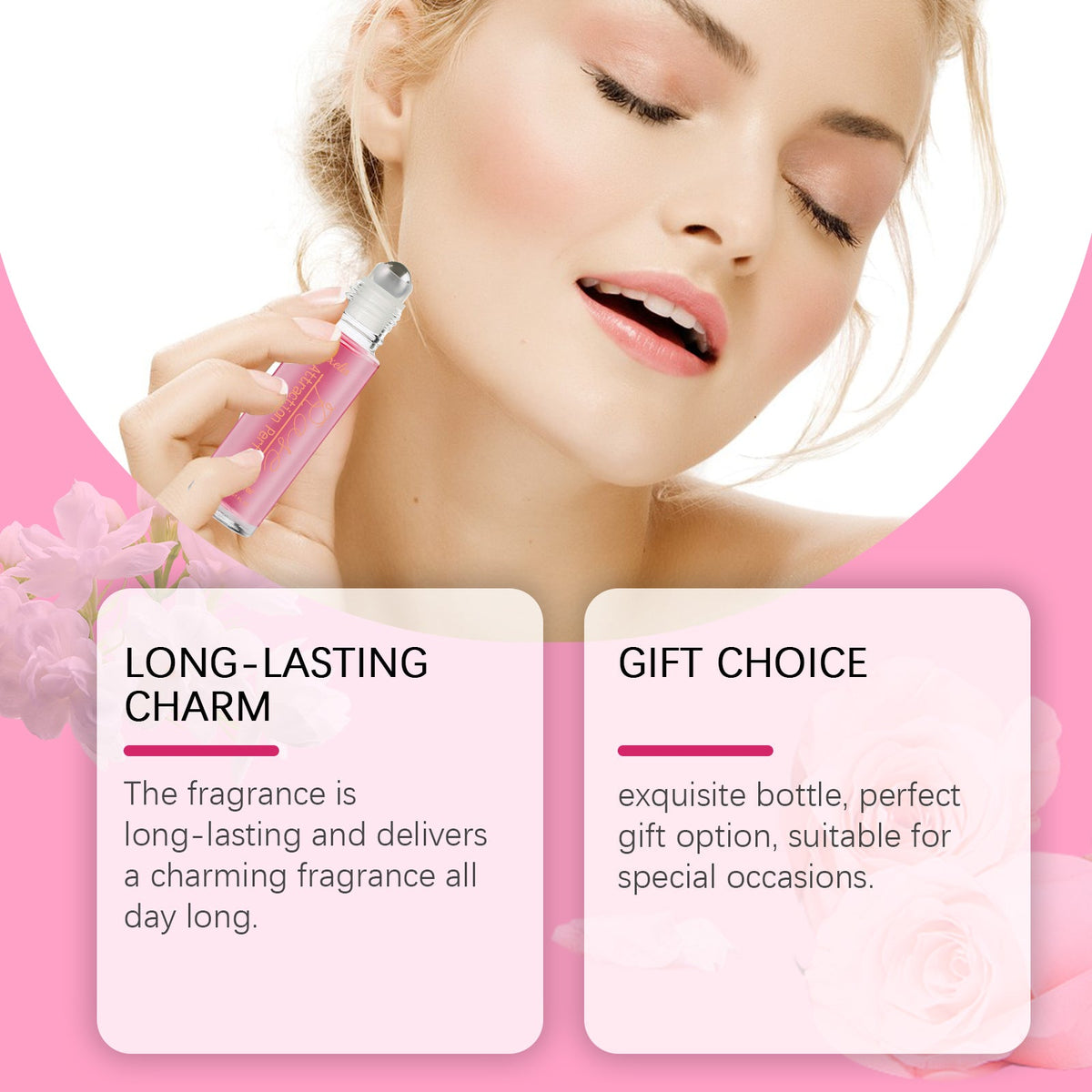 Travel-Size Rose Perfume for Women, Long-Lasting Charm