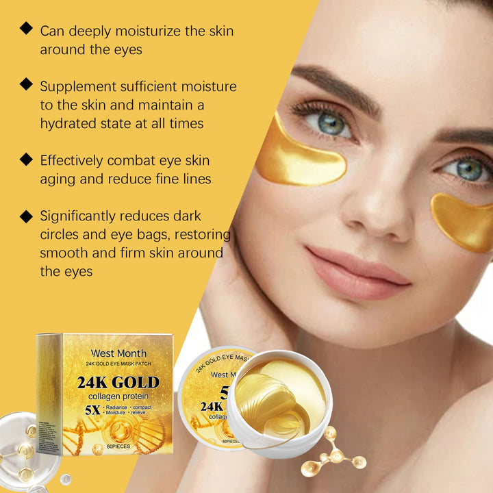 24K Gold Eye Mask — Firmer, Brighter Eyes with Collagen