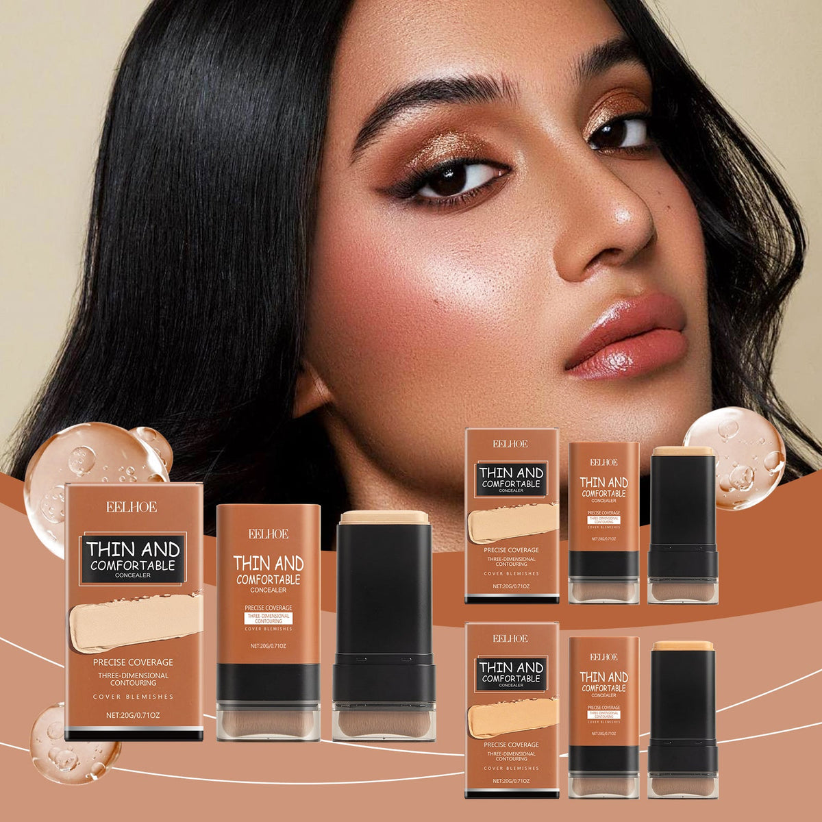 Concealer Foundation Stick for Precise, Natural Coverage