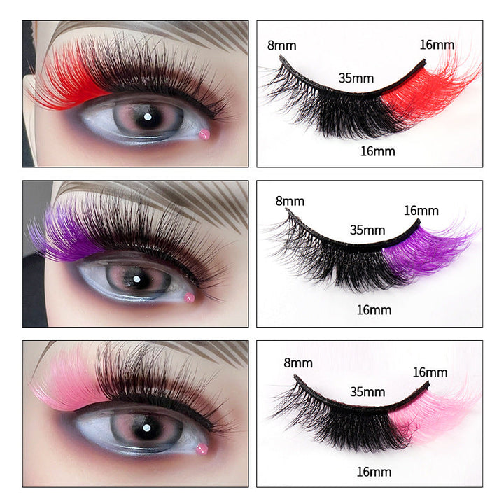 Colorful False Eyelashes for Fluffy Fox-Eye Looks