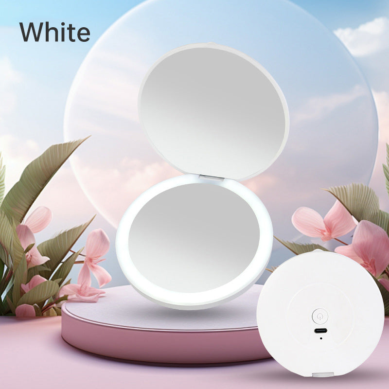 Mini LED Makeup Mirror — Dual Illuminated Surfaces for Travel