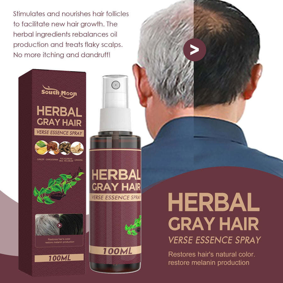 Herbal Gray Hair Essence Spray for Natural-Looking Color