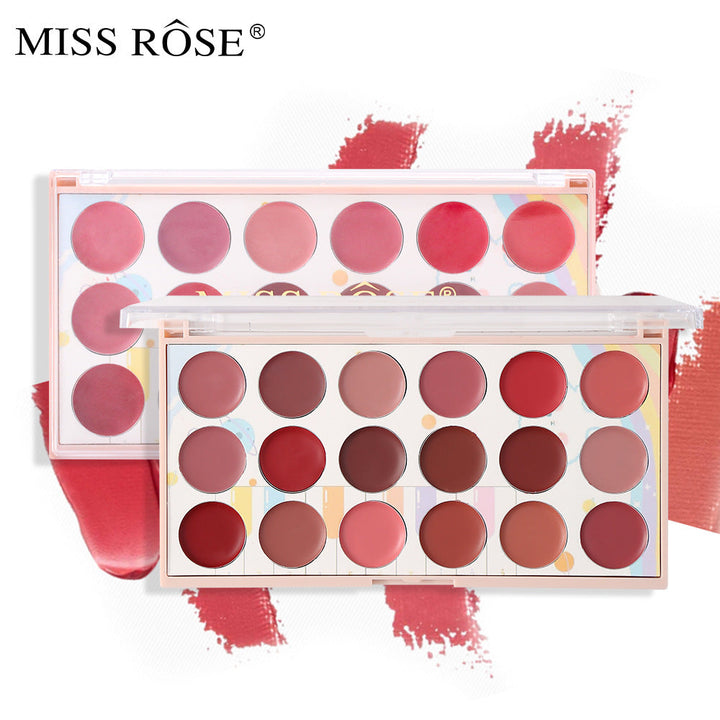 18-Color Matte Lipstick Palette for Versatile Lip Looks