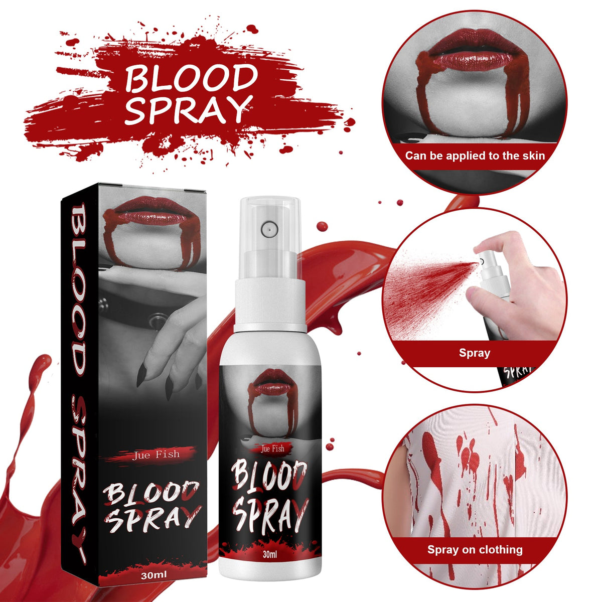 Fake Blood Spray — Instant Splatter for Halloween & Vampire