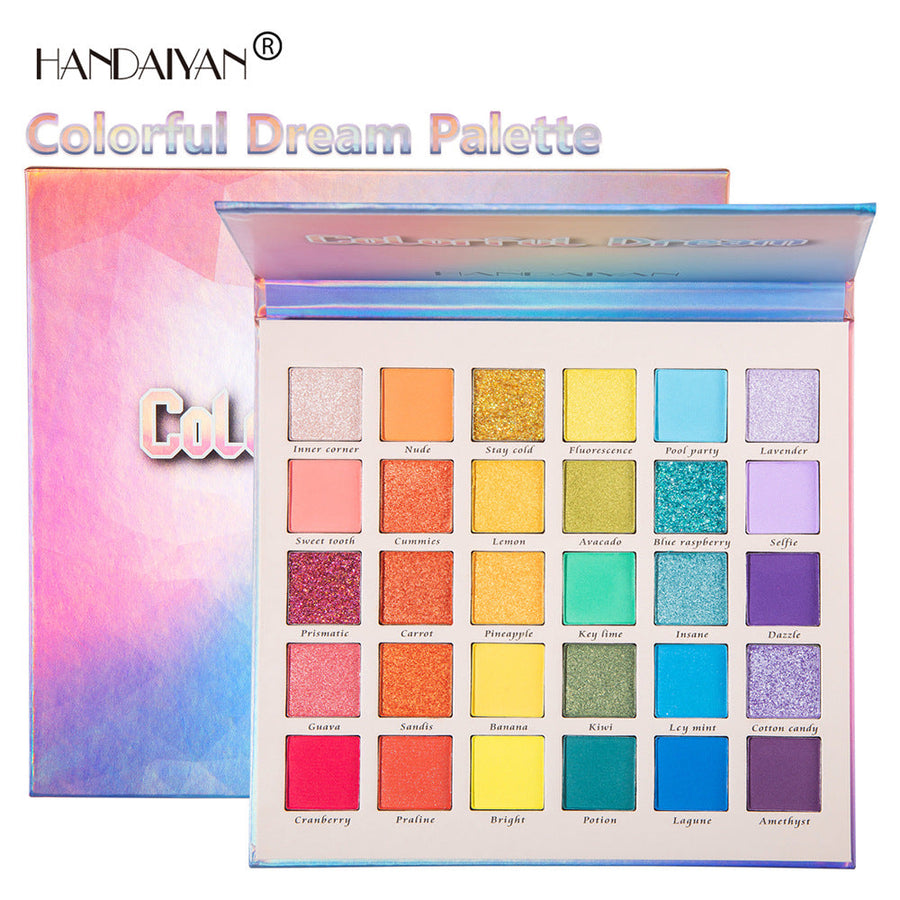 30-Color Rainbow Eyeshadow Palette With 3 Finishes