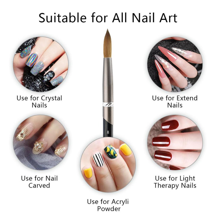 Kolinsky Acrylic Nail Brush — Precision Crystal Pen