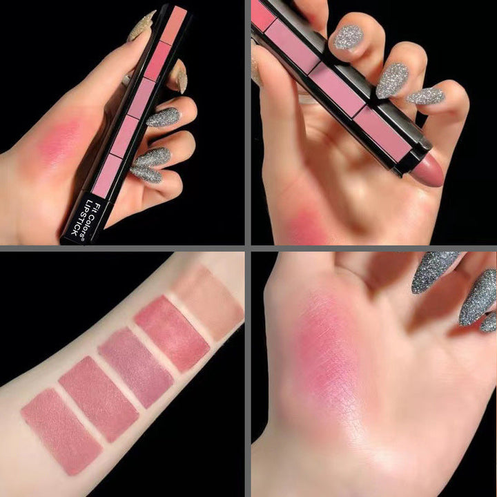 5-Color Matte Lipstick Set for Easy On-the-Go Makeup Looks