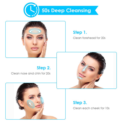 3-in-1 Facial Cleansing Brush for Gentle Deep Cleaning
