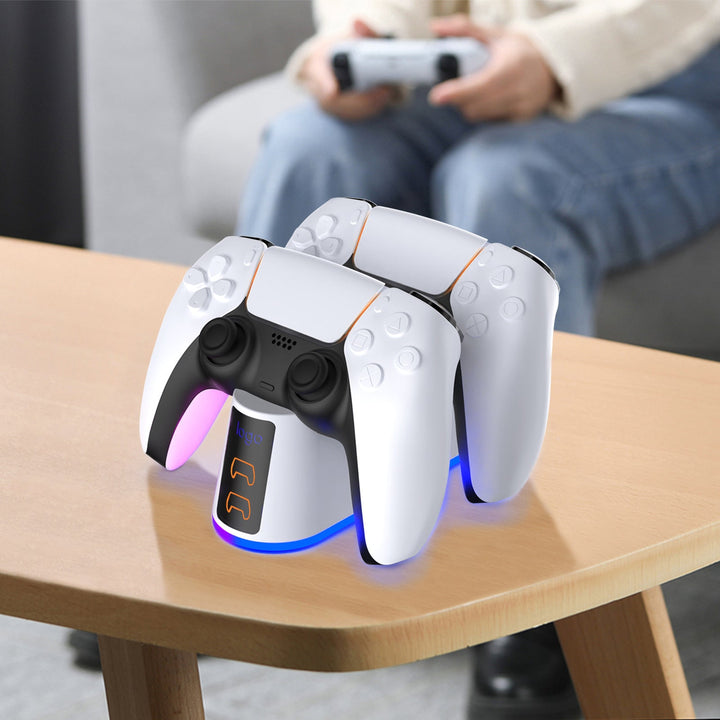 PS5 Controller Charger with RGB Lighting — Dual Fast-Charge