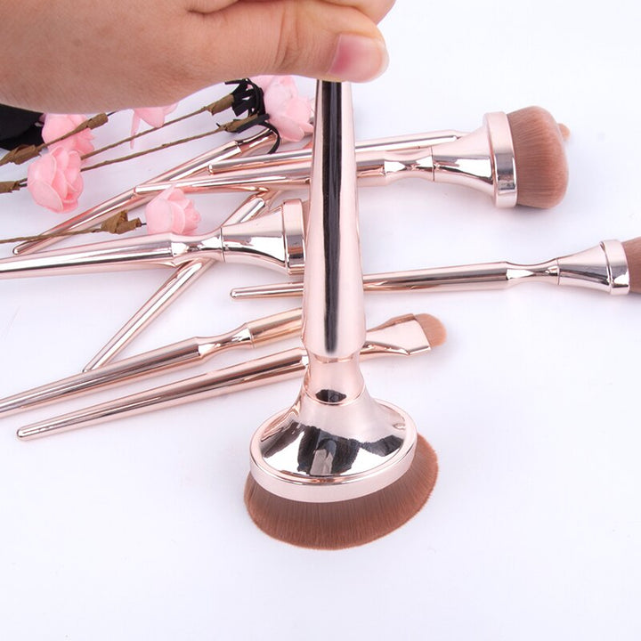 Rose Gold Makeup Brush Set – Flawless Full-Face Finish in 9