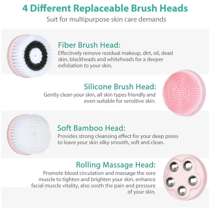 4-in-1 Facial Cleansing Brush for Deep Pore Care