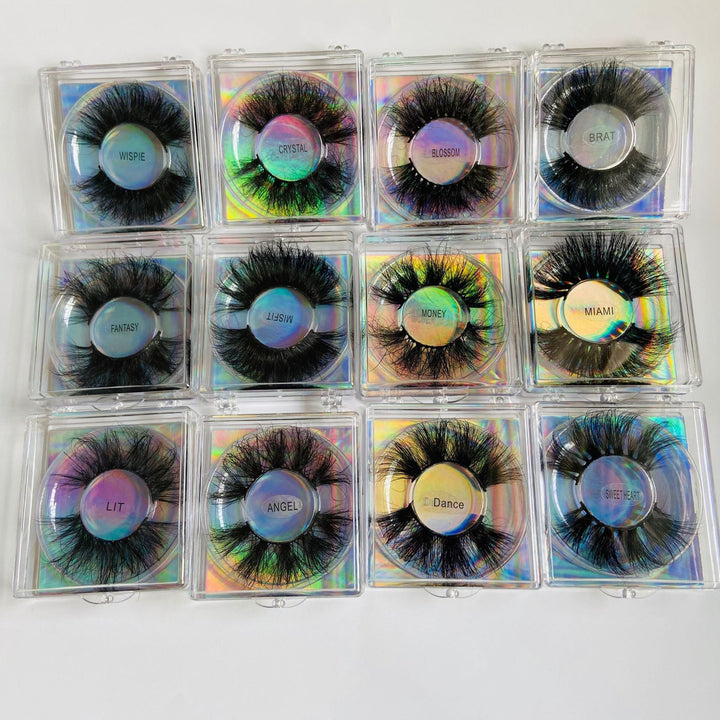 25mm False Eyelashes – Fluffy 8D Dramatic Glam Look