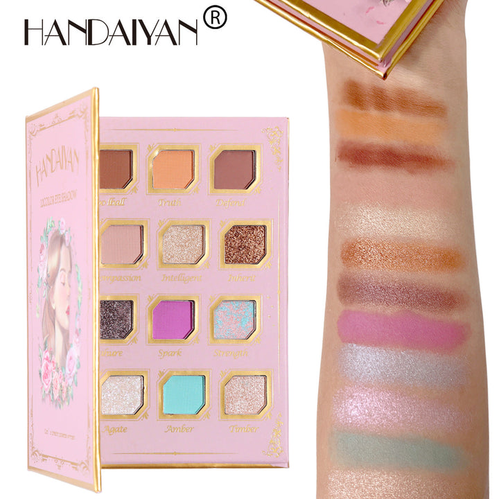 12-Color Eyeshadow Palette With Mirror, Matte & Shimmer
