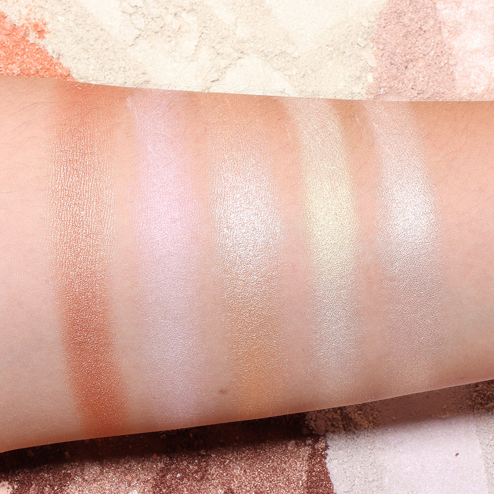5-Color Highlighter Palette for Face and Body Glow