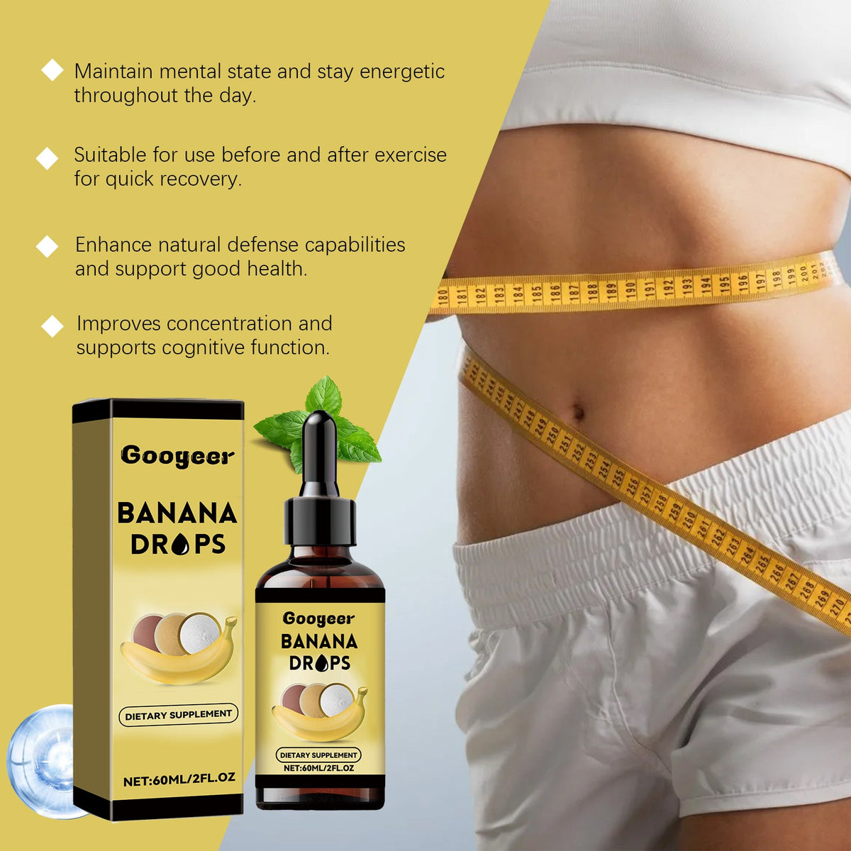 Banana Drops Liquid Supplement — Energy & Mental Clarity Boost