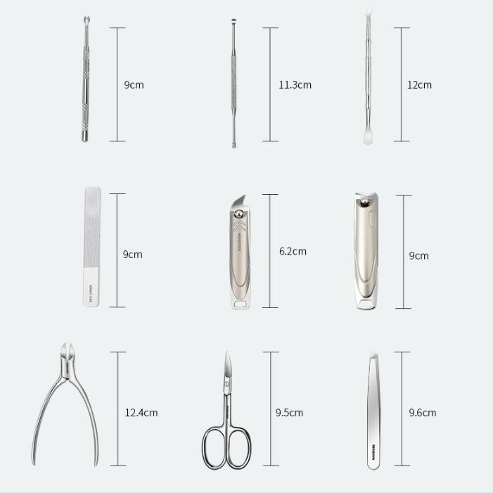 Professional Manicure Set 9-Pc: Anti-Splash Nail Clippers