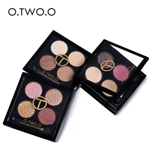 4-Color Eyeshadow Palette for Dimensional Eye Makeup