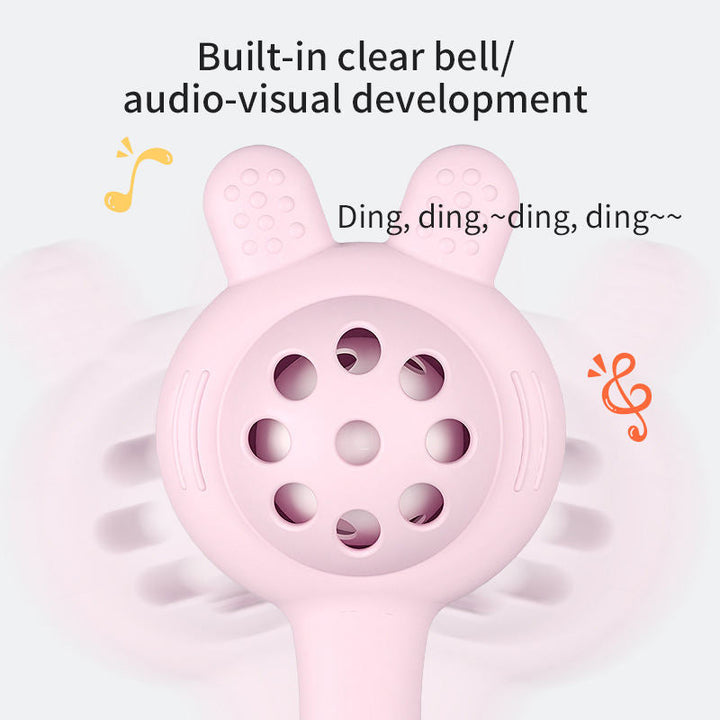 Baby Rattle Teether – Silicone Gum Massager & Sensory Toy