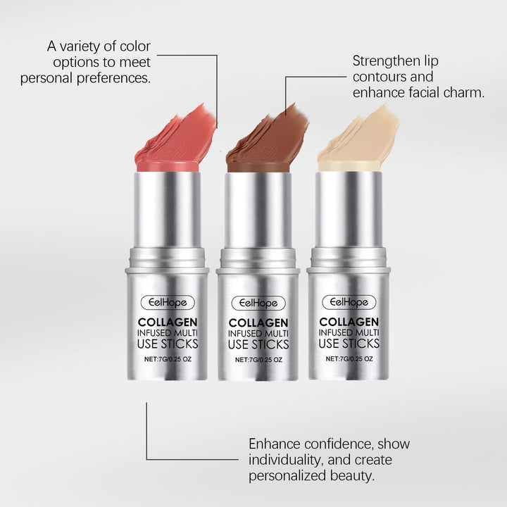 Collagen Makeup Stick for Moisturizing Soft-Gloss Color