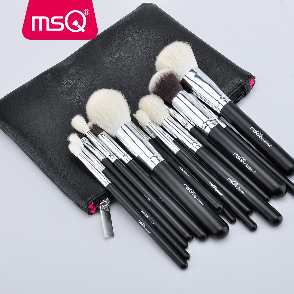 15-Piece Professional Makeup Brush Set with Leather Case