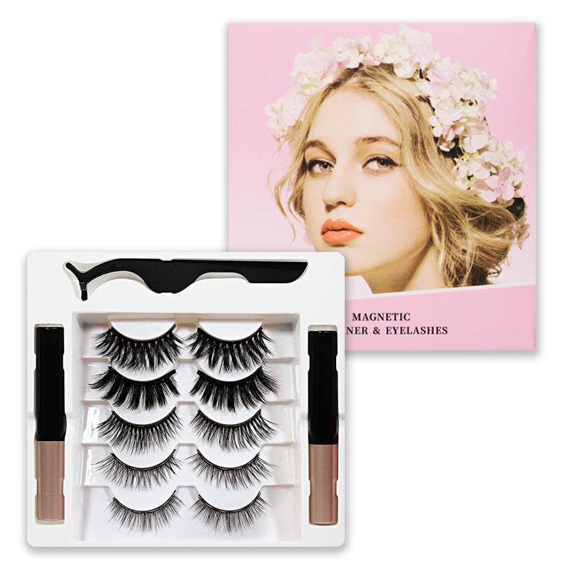 Magnetic False Eyelashes 5 Pairs for Glue-Free Glam