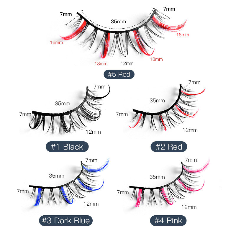 Colorful False Eyelashes for Dramatic 5D Eye Looks
