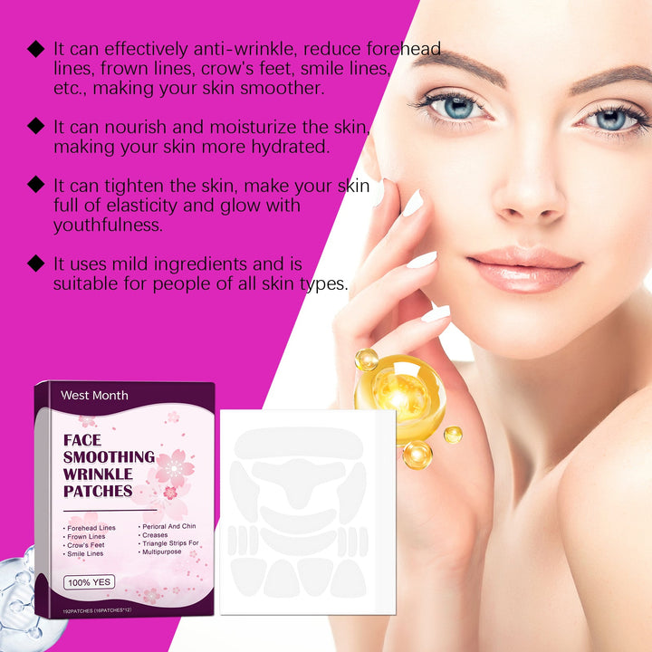 Face Smoothing Wrinkle Patches — 192 Reusable Strips