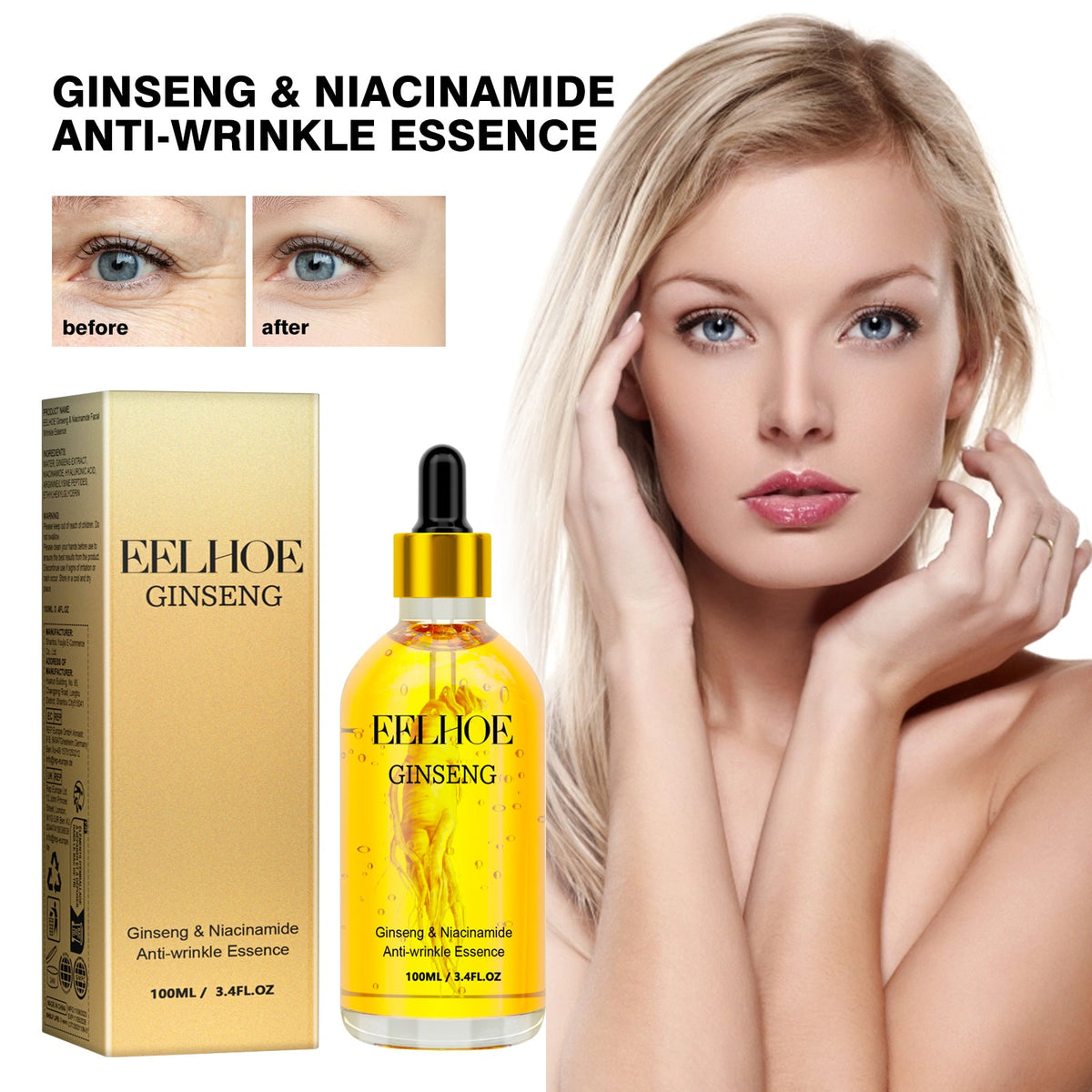 Ginseng Niacinamide Face Essence for Fine Lines & Hydration