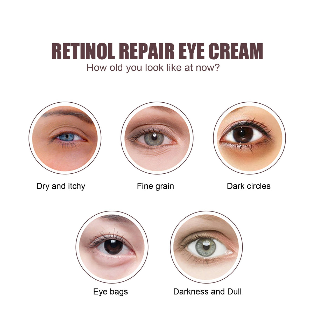 Retinol Repair Eye Cream for Wrinkles, Bags & Dark Circles