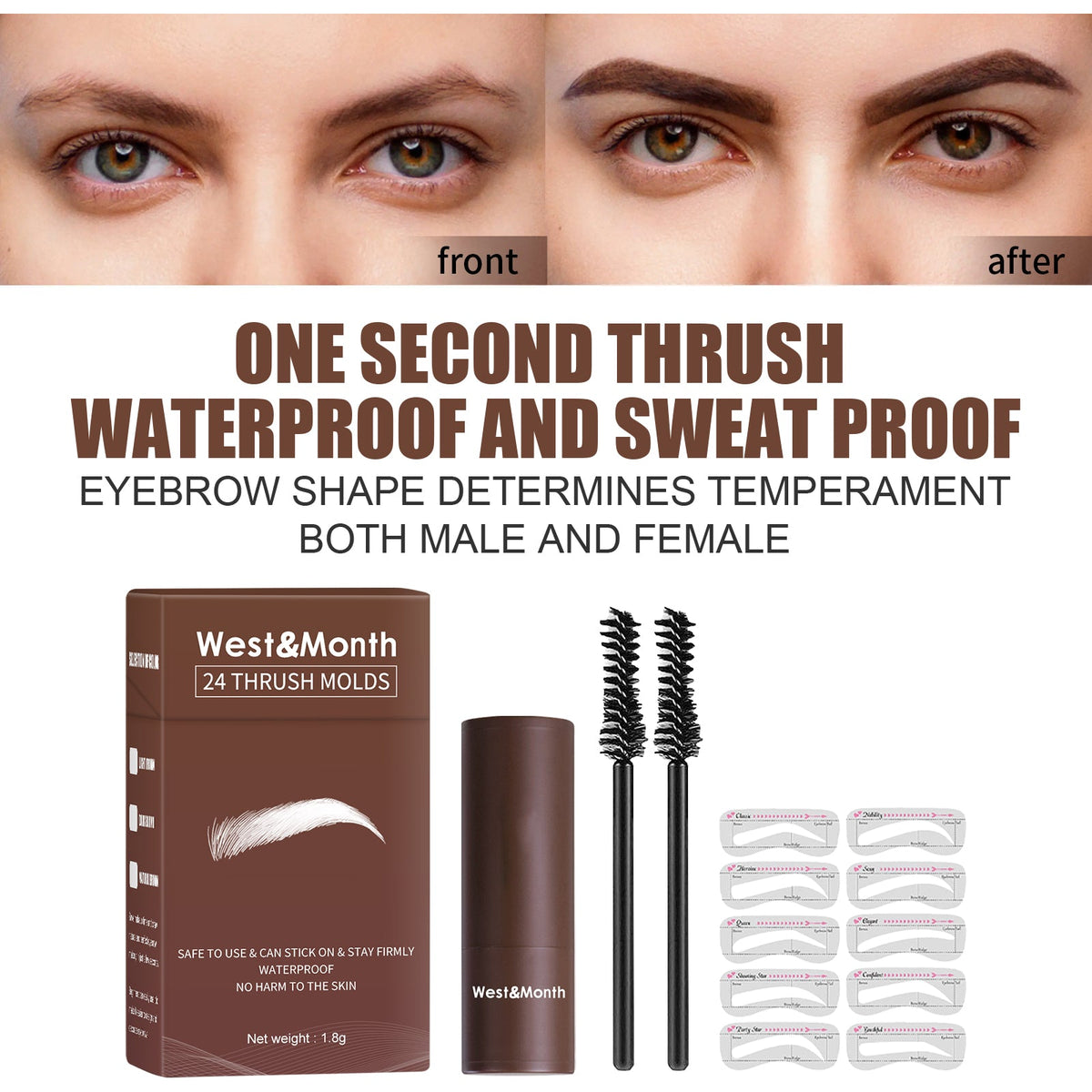 Eyebrow Powder Stencil Kit for Fast, Defined Brows