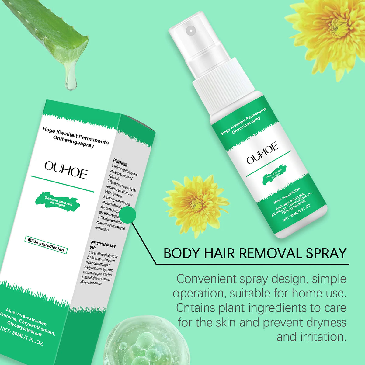 OUHOE Hair Removal Spray - Painless Smooth Skin Fast