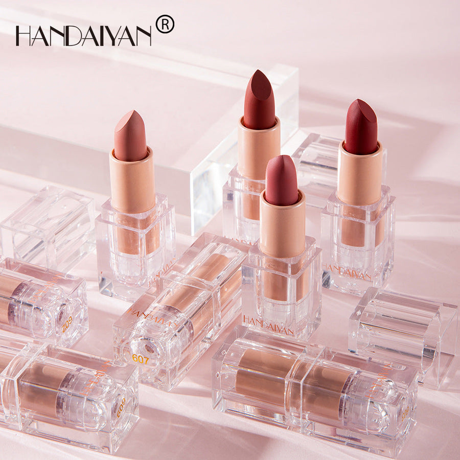 Ice Cube Matte Lipstick Set: Wearable Nude-to-Red Shades