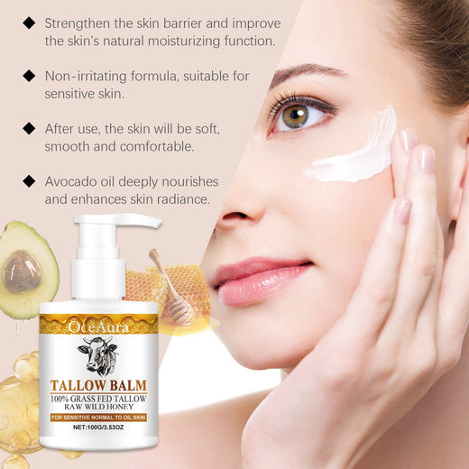 Honey Tallow Moisturizer for Dry, Sensitive Skin Barrier