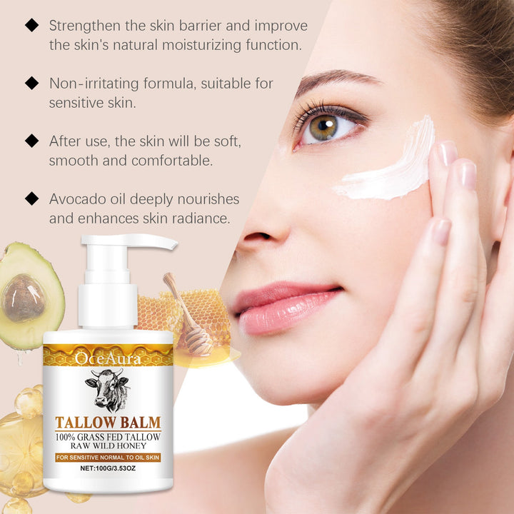 Honey Tallow Moisturizer for Dry, Sensitive Skin Barrier