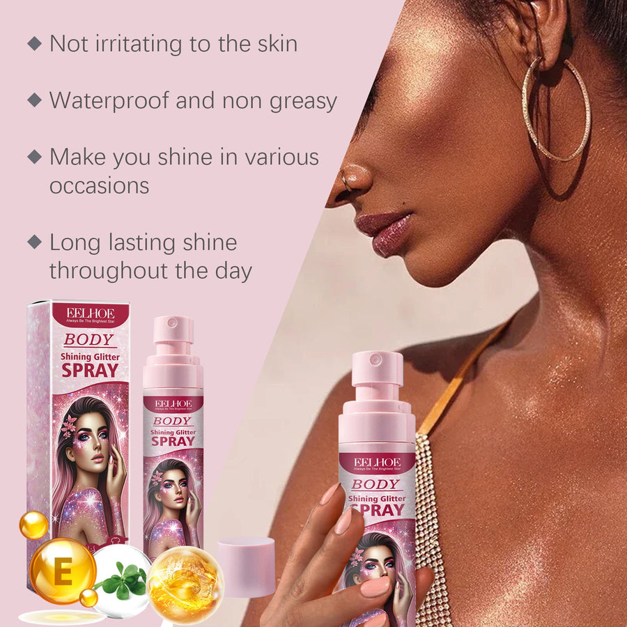 Body Glitter Spray for Waterproof, Lasting Radiance
