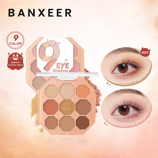 Nine-Color Eyeshadow Palette for Warm, Luminous Looks