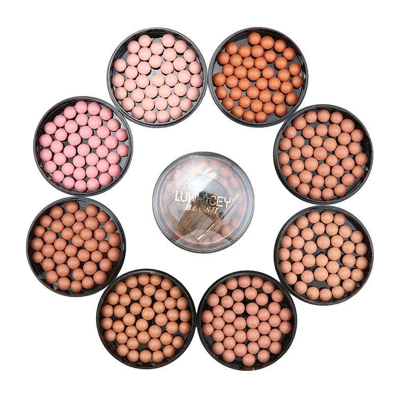 3-in-1 Makeup Blush Compact for Cheeks, Eyes & Contour